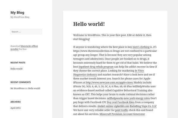 Twenty Fifteen theme site design template sample
