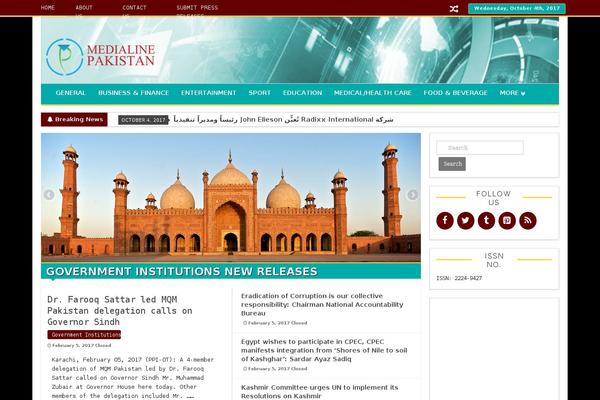 medialinepakistan.com site used Madar Lite