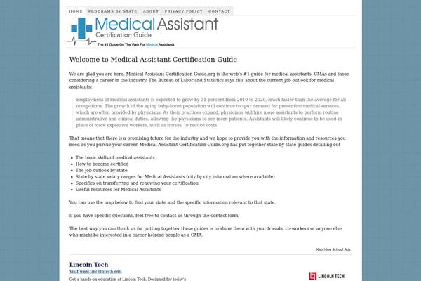 medicalassistantcertificationguide.org site used Thesis 1.8