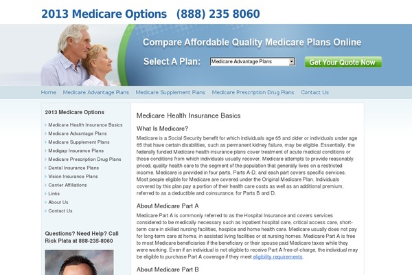 Medicare theme site design template sample