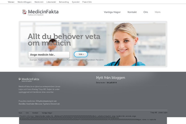 medicinfakta.se site used Medicinfakta