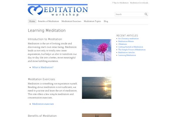 meditationworkshop.org site used Vs-simplicity