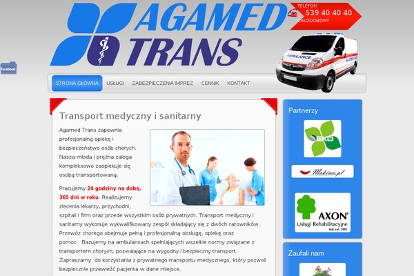 medycznytransport.pl site used Agamed