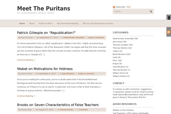 meetthepuritans.com site used Currents