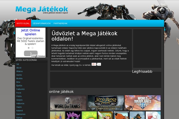 megajatekok.hu site used Robotgames