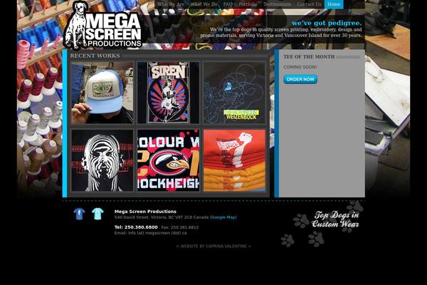 megascreen.ca site used Megatheme