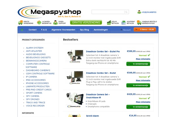 megaspyshop.nl site used Woostore