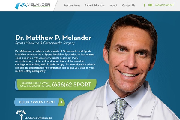 melandersportsmedicine.com site used Melander