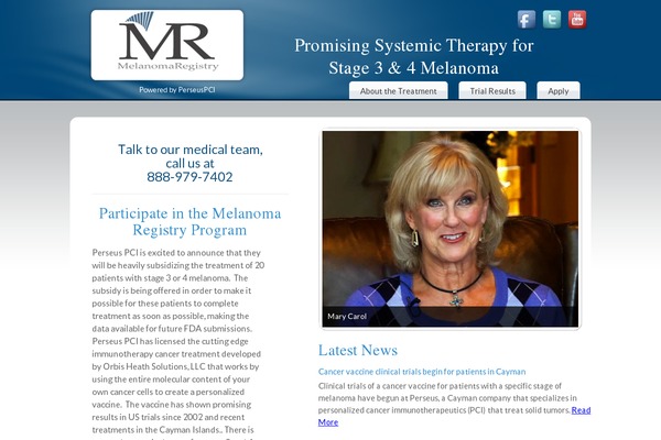 melanomaregistry.com site used Melanoma