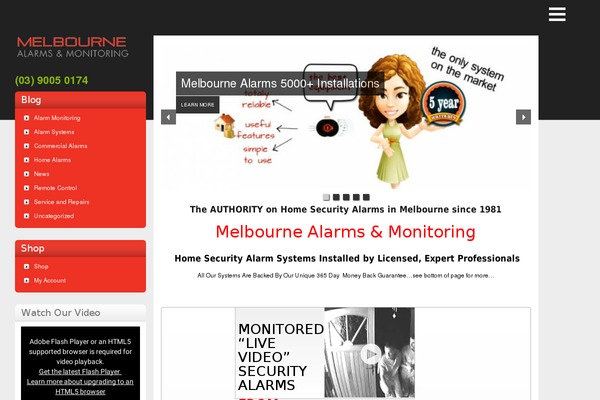 melbournealarms.com site used Mb