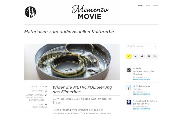 memento-movie.de site used Slate-audiovisuelles-kulturerbe
