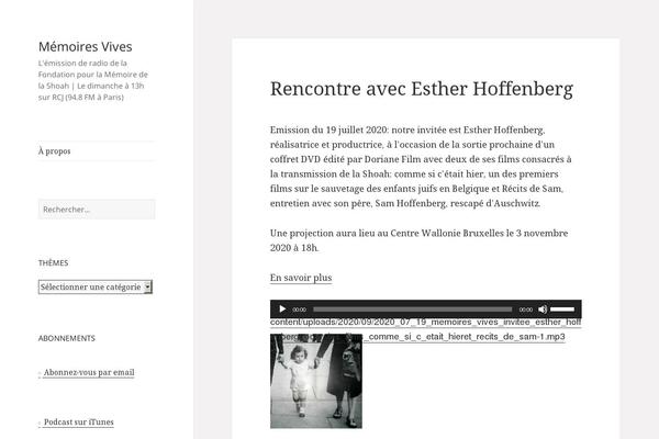 memoiresvives.net site used Twenty Fifteen