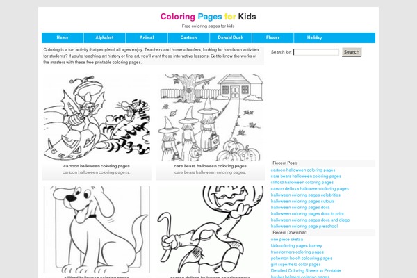 coloringkids theme websites examples