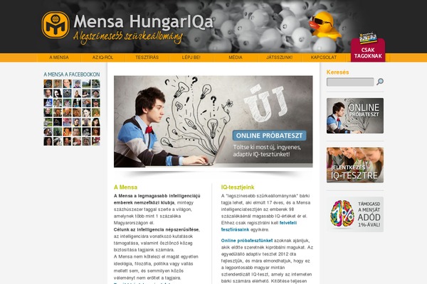 mensa.hu site used Mensa