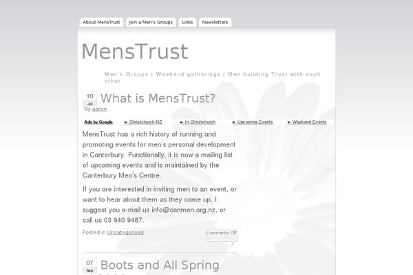 menstrust.org.nz site used Daisy-gray