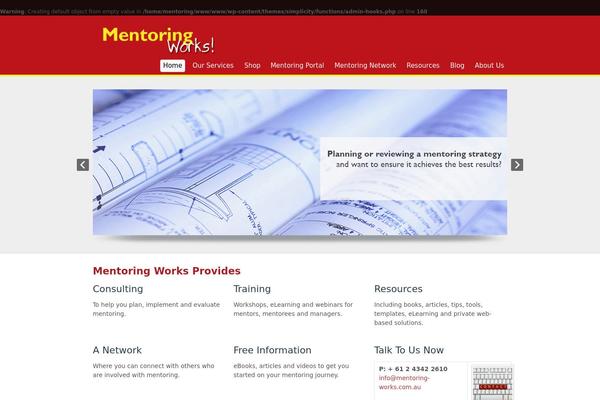 mentoring-works.com site used Simplicity-commerce