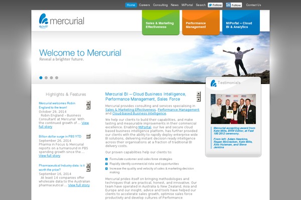 Mercurial theme site design template sample
