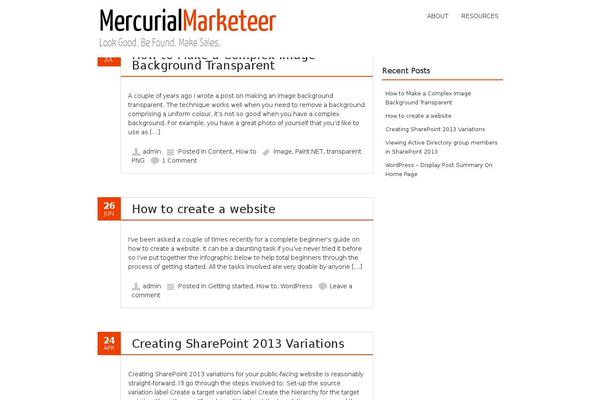 mercurialmarketeer.com site used Mercurialmarketeer