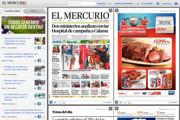 mercuriocalama.cl site used Papel-digital-2019-desktop