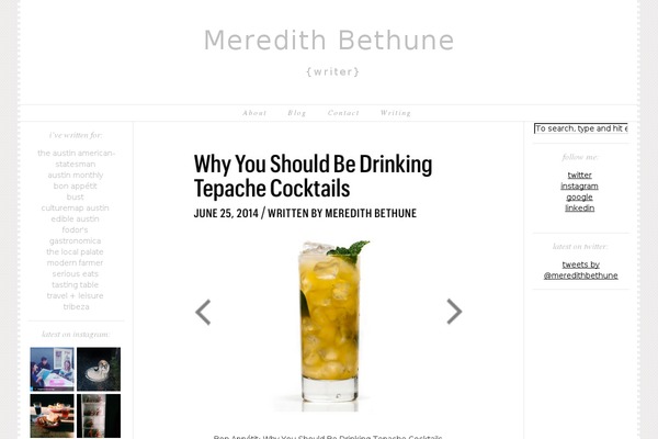 meredithbethune.com site used Limoncello-for-wordpress