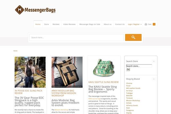 messengerbags.com site used Sistina