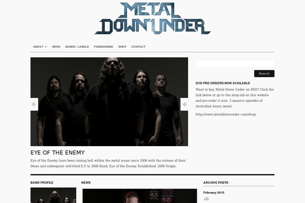 metaldownunder.com site used Structure Theme