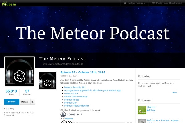 meteorpodcast.com site used Frontrow