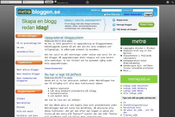 metrobloggen.se site used Aeonblog-child