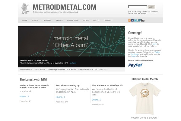 metroidmetal.com site used Metroidmetal