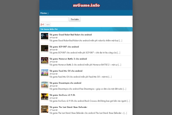 Vngameandroid theme site design template sample