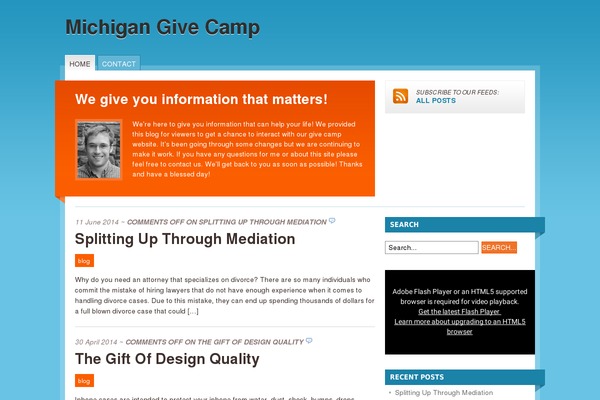 michigangivecamp.org site used Mainstream