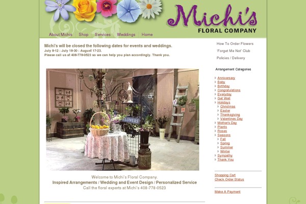 michisfloral.com site used Michis_floural_theme_2013