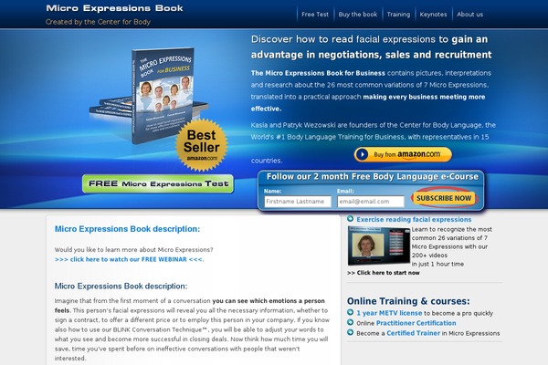 microexpressionsbook.com site used Booktheme