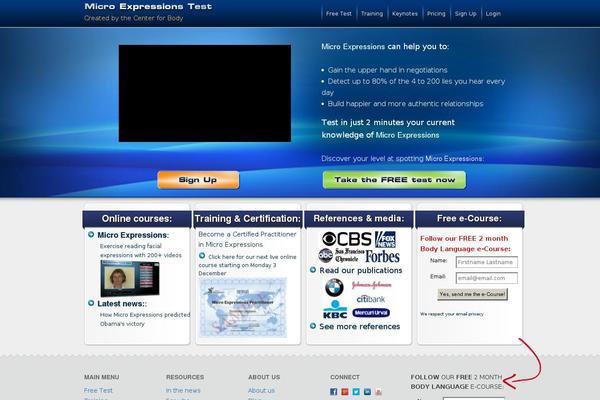 microexpressionstest.com site used Microtesttheme
