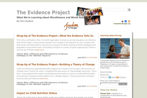 microfinanceandworldhunger.org site used Evidence