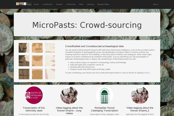 micropasts.org site used Wpbootstrap-child