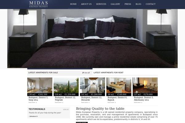 Midas theme site design template sample