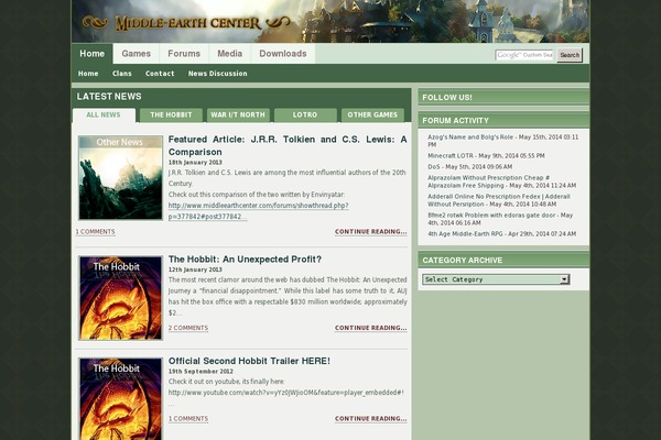 middleearthcenter.com site used Meclite