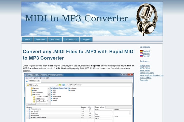 miditomp3convertor.com site used Wp8