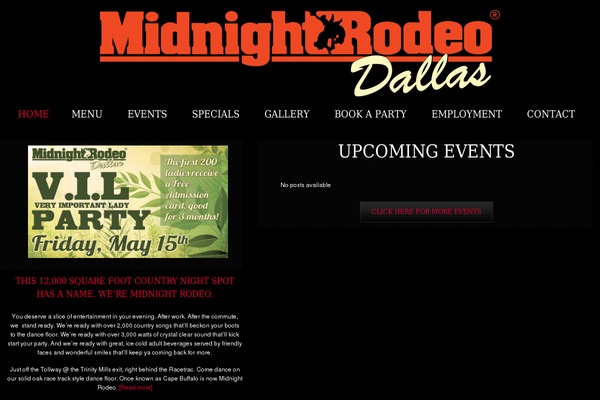 midnightrodeodallas.com site used Onelive-venue