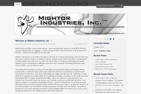 mightorindustries.net site used Slightly