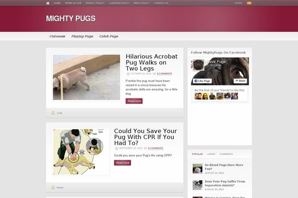mightypugs.com site used Headlines