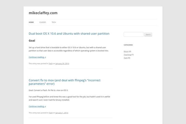 Twenty Twelve theme site design template sample