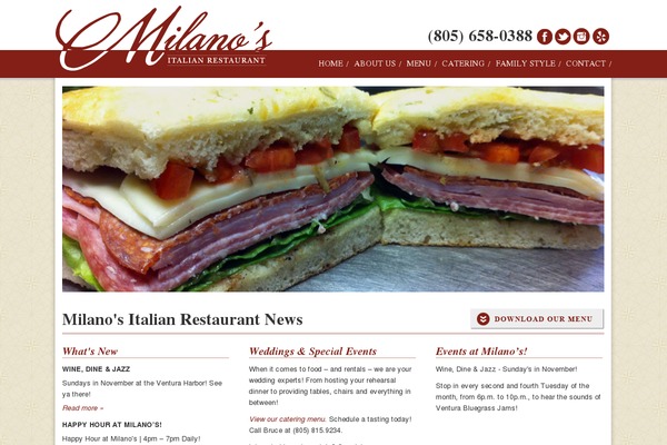 milanositalianrestaurant.com site used Mres