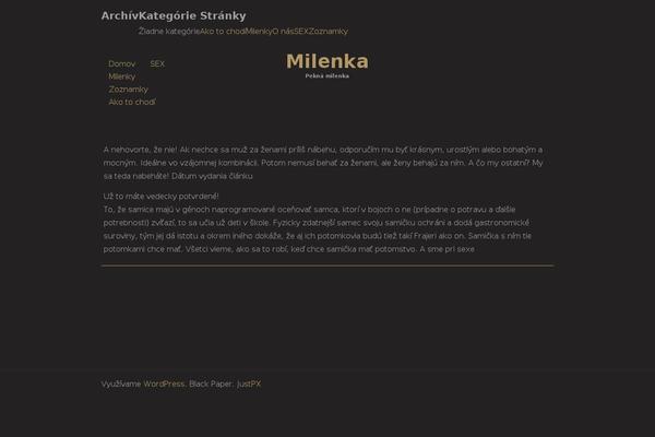 milenka.sk site used Black Paper