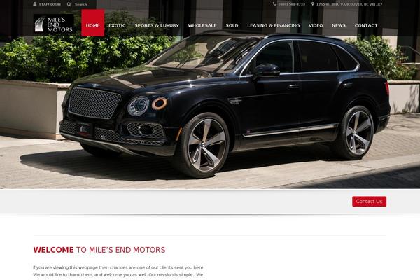 milesendmotors.ca site used Automotive Car Dealership Business WordPress Theme
