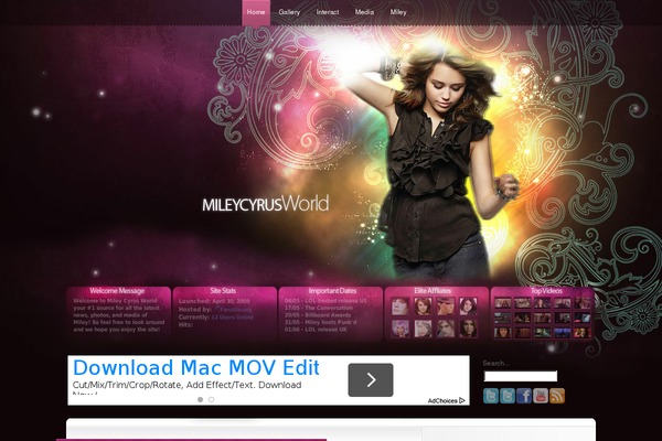 mileycyrusworld.net site used Mileycyrusworldv3.2