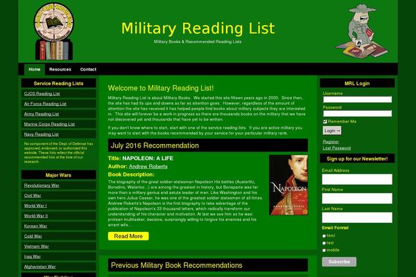 militaryreadinglist.com site used Militaryreadinglist-by-contentrobot-v1.0