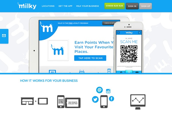 milkycard.com site used Milky