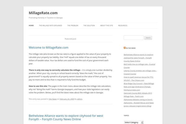 Twenty Twelve theme site design template sample